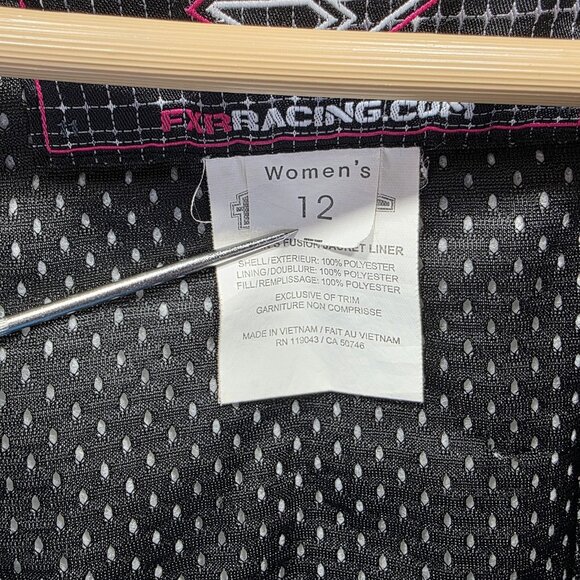 FXR Racing Jacket Womens 12 Black White Fusion F.A.S.T. Snowmobile Insulated - Picture 13 of 16